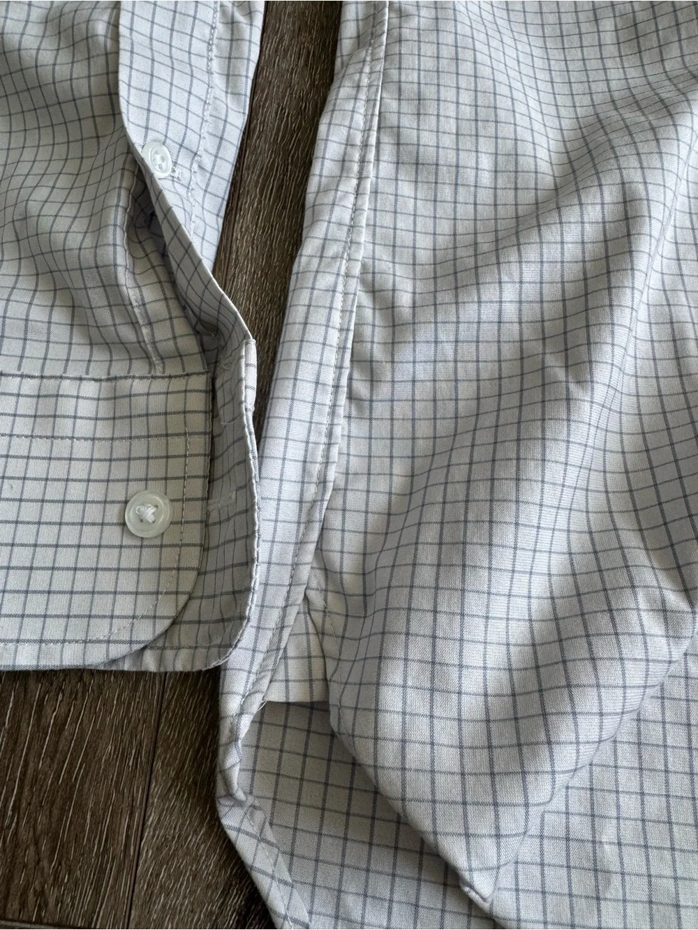 J. Crew Men's Long Sleeve Check Dress Shirt Ludlow- Light Gray and Blue